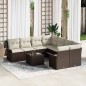 vidaXL Set di mobili da giardino con 9 pezzi e cuscini in rattan sintetico marrone