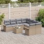 vidaXL Set da Giardino in 9 Pezzi con Cuscini Beige in Rattan Sintetico