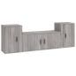 Set Mobili Porta TV 3 pz Grigio Sonoma in Legno Multistrato Set Mobili Porta TV 3 pz Grigio Sonoma in Legno Multistrato