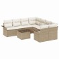 vidaXL Set di divani da giardino 9 pz con cuscini beige vidaXL Set di divani da giardino 9 pz con cuscini beige