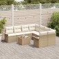 vidaXL Set di divani da giardino 9 pz con cuscini beige vidaXL Set di divani da giardino 9 pz con cuscini beige