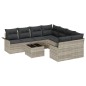 vidaXL Set di divani da giardino con 9 pezzi e cuscini grigio chiaro vidaXL Set di divani da giardino con 9 pezzi e cuscini grigio chiaro