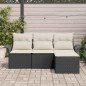 vidaXL Set di divani da giardino 4 pezzi con cuscini in rattan sintetico nero