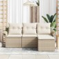 vidaXL Set di divani da giardino 4 pezzi con cuscini beige vidaXL Set di divani da giardino 4 pezzi con cuscini beige