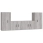 Set di Mobili Porta TV 4 pz Grigio Sonoma in Legno Multistrato Set di Mobili Porta TV 4 pz Grigio Sonoma in Legno Multistrato