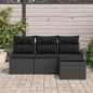 vidaXL Set da giardino 4 pezzi in polirattan nero vidaXL Set da giardino 4 pezzi in polirattan nero