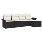 vidaXL Set di divani da giardino 5 pezzi con cuscini neri in rattan sintetico vidaXL Set di divani da giardino 5 pezzi con cuscini neri in rattan sintetico