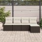 vidaXL Set di Divani da Giardino 5 Pezzi con Cuscini Marroni in Rattan Sintetico vidaXL Set di Divani da Giardino 5 Pezzi con Cuscini Marroni in Rattan Sintetico