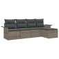vidaXL Set di divani da giardino 5 pezzi con cuscini grigi in polyrattan