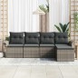 vidaXL Set di divani da giardino 5 pezzi con cuscini grigi in polyrattan