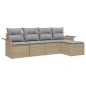 vidaXL Set di divano da giardino 5 pezzi con cuscini - Rattan sintetico beige