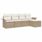 vidaXL Set da giardino 5 pezzi con cuscini beige in polirattan