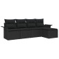 vidaXL Set di divani da giardino 5 pezzi con cuscini in rattan neri vidaXL Set di divani da giardino 5 pezzi con cuscini in rattan neri