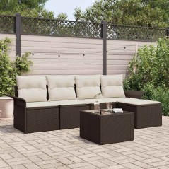 vidaXL Set Salotto da Giardino 5 Pezzi con Cuscini Grigi in Rattan Polietilene