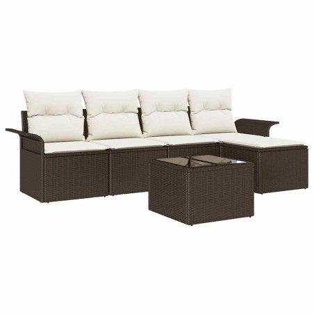 vidaXL Set Salotto da Giardino 5 Pezzi con Cuscini Grigi in Rattan Polietilene