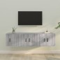 Set Mobili Porta TV 3 pz Grigio Sonoma in Legno Multistrato Set Mobili Porta TV 3 pz Grigio Sonoma in Legno Multistrato