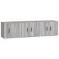 Set Mobili Porta TV 3 pz Grigio Sonoma in Legno Multistrato Set Mobili Porta TV 3 pz Grigio Sonoma in Legno Multistrato