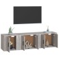 Set Mobili Porta TV 3 pz Grigio Sonoma in Legno Multistrato Set Mobili Porta TV 3 pz Grigio Sonoma in Legno Multistrato