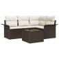 vidaXL Set di divani da giardino 4 pezzi con cuscini, grigio, in rattan intrecciato. vidaXL Set di divani da giardino 4 pezzi con cuscini, grigio, in rattan intrecciato.