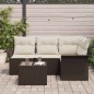 vidaXL Set di divani da giardino 4 pezzi con cuscini, grigio, in rattan intrecciato. vidaXL Set di divani da giardino 4 pezzi con cuscini, grigio, in rattan intrecciato.