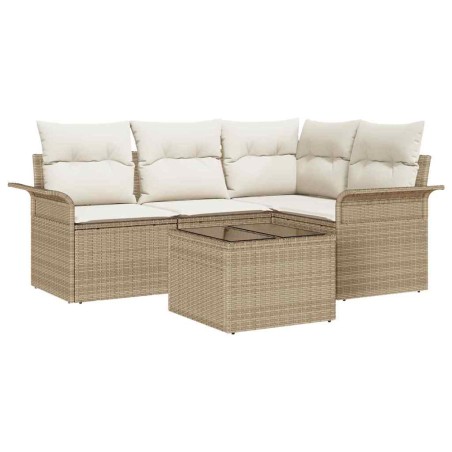 vidaXL Set Giardino 5 Pezzi con Cuscini Marroni in Rattan Sintetico