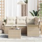 vidaXL Set Giardino 5 Pezzi con Cuscini Marroni in Rattan Sintetico