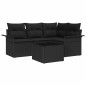 vidaXL Set da giardino 5 pezzi con cuscini, in rattan sintetico beige.
