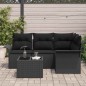vidaXL Set da giardino 5 pezzi con cuscini, in rattan sintetico beige.