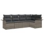 vidaXL Set da Giardino in 5 Pezzi con Cuscini Grigi in Rattan Sintetico vidaXL Set da Giardino in 5 Pezzi con Cuscini Grigi in Rattan Sintetico