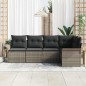 vidaXL Set da Giardino in 5 Pezzi con Cuscini Grigi in Rattan Sintetico vidaXL Set da Giardino in 5 Pezzi con Cuscini Grigi in Rattan Sintetico