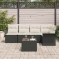 vidaXL Set di divani da giardino di 5 pezzi con cuscini in polirattan marrone. vidaXL Set di divani da giardino di 5 pezzi con cuscini in polirattan marrone.