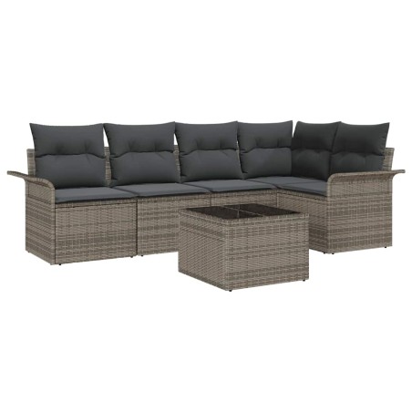 vidaXL Set da giardino in rattan nero, 5 pezzi con cuscini.