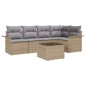 vidaXL Set di divani da giardino 6 pezzi con cuscini neri in polyrattan vidaXL Set di divani da giardino 6 pezzi con cuscini neri in polyrattan