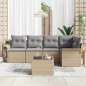 vidaXL Set di divani da giardino 6 pezzi con cuscini neri in polyrattan vidaXL Set di divani da giardino 6 pezzi con cuscini neri in polyrattan