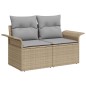 vidaXL Set di divani da giardino 6 pezzi con cuscini neri in polyrattan vidaXL Set di divani da giardino 6 pezzi con cuscini neri in polyrattan