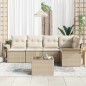 vidaXL Set da giardino con 6 pezzi e cuscini in polirattan marrone. vidaXL Set da giardino con 6 pezzi e cuscini in polirattan marrone.