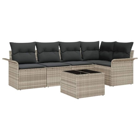 vidaXL Set Divano da Giardino 6 pcs Grigio 55 x 55 x 37 cm