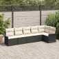 vidaXL Set divani da giardino 6 pezzi di in rattan sintetico nero con cuscini
