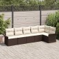 vidaXL Set di Divano da Giardino a 6 Pezzi con Cuscini in Rattan PE Marrone
