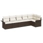 vidaXL Set di Divano da Giardino a 6 Pezzi con Cuscini in Rattan PE Marrone