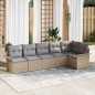 vidaXL Set Divano da Giardino a 6 Pezzi con Cuscini in Rattan e Poliestere Beige