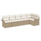vidaXL Set di divano da giardino 6 pezzi con cuscini beige in polirattan.