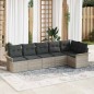 vidaXL Set di divani da giardino 6 pezzi con cuscini in rattan sintetico grigio chiaro.