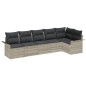 vidaXL Set di divani da giardino 6 pezzi con cuscini in rattan sintetico grigio chiaro.