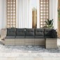 vidaXL Set di divani da giardino 6 pezzi con cuscini in rattan sintetico grigio chiaro.