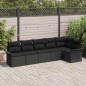vidaXL Set giardino a 6 pezzi di - Rattan sintetico nero