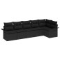 vidaXL Set giardino a 6 pezzi di - Rattan sintetico nero