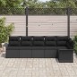 vidaXL Set giardino a 6 pezzi di - Rattan sintetico nero