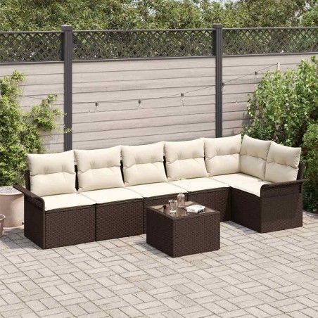 vidaXL Set Divano da Giardino 6 Pezzi con Cuscini Grigi in Poly Rattan