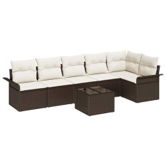 vidaXL Set Divano da Giardino 6 Pezzi con Cuscini Grigi in Poly Rattan